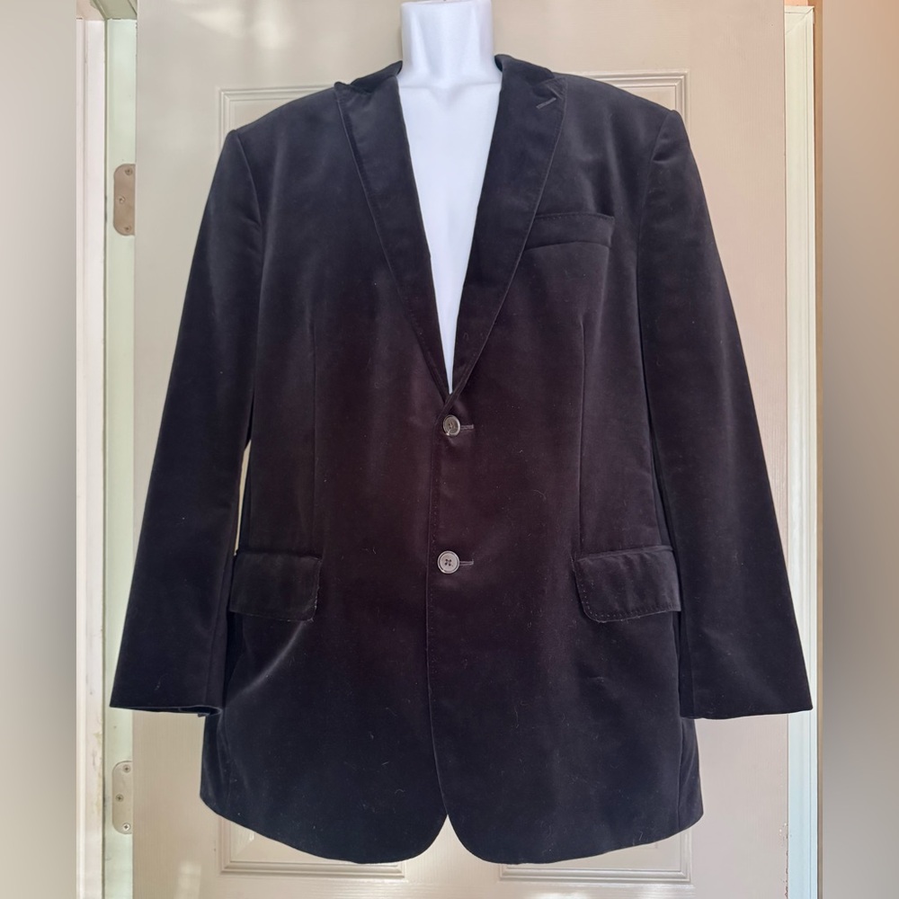 Men’s EXPRESS ~ Y2K Black Velvet Suit Jacket Blazer Sz 42R ~ Holidays